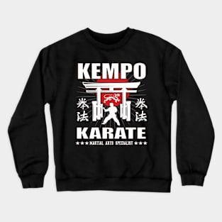 Cool Kempo Karate, Martial Arts Design With Kanji Crewneck Sweatshirt